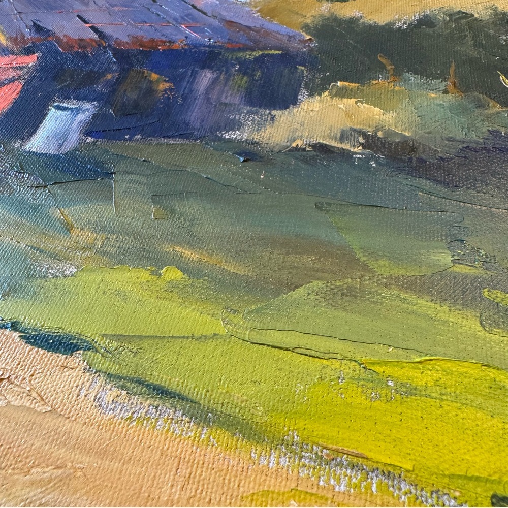 Red Barn Original Painting 14 Feathers 16x20 Canvas Art - Picture 5 of 9